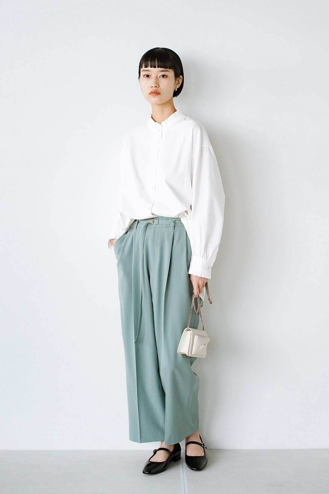 haco!|ANNA LUNA　強撚ストレッチベルト付バレルパンツ