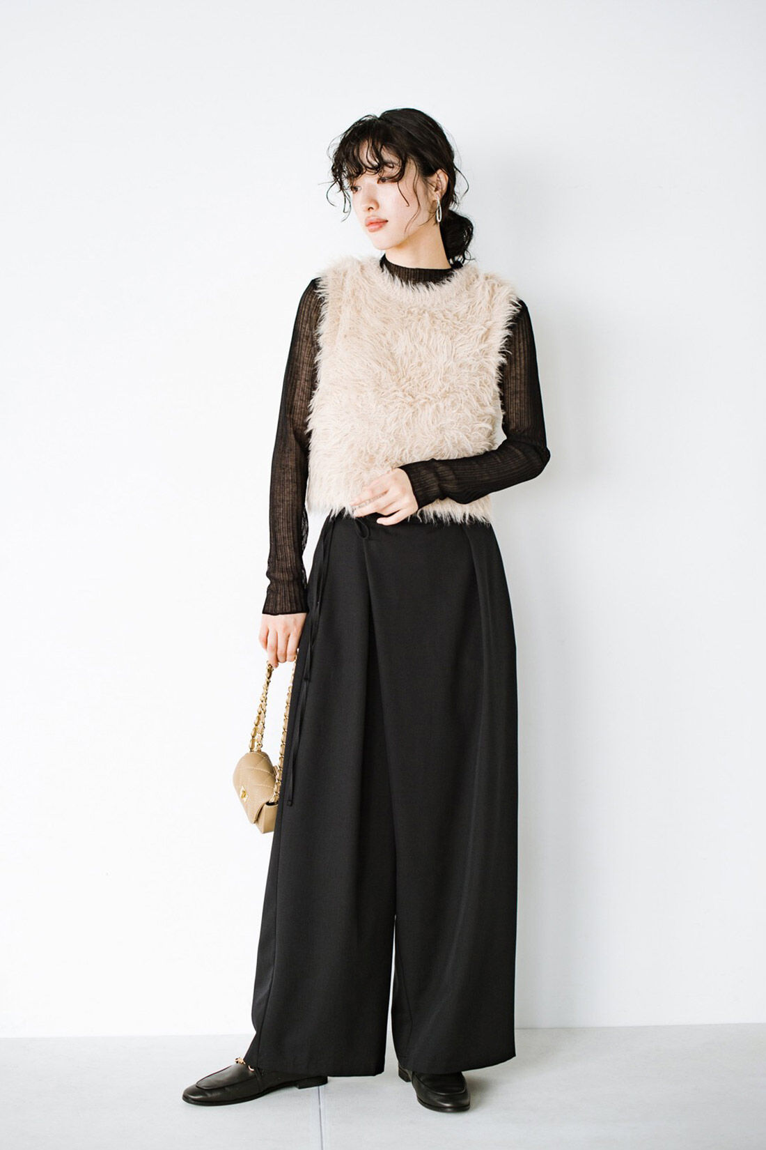 haco!|ｈａｃｏ！×ＮＯＫＩ 花をまとうコラボシリーズ【糸菊】ふわっふわのニット＆アームウォーマー