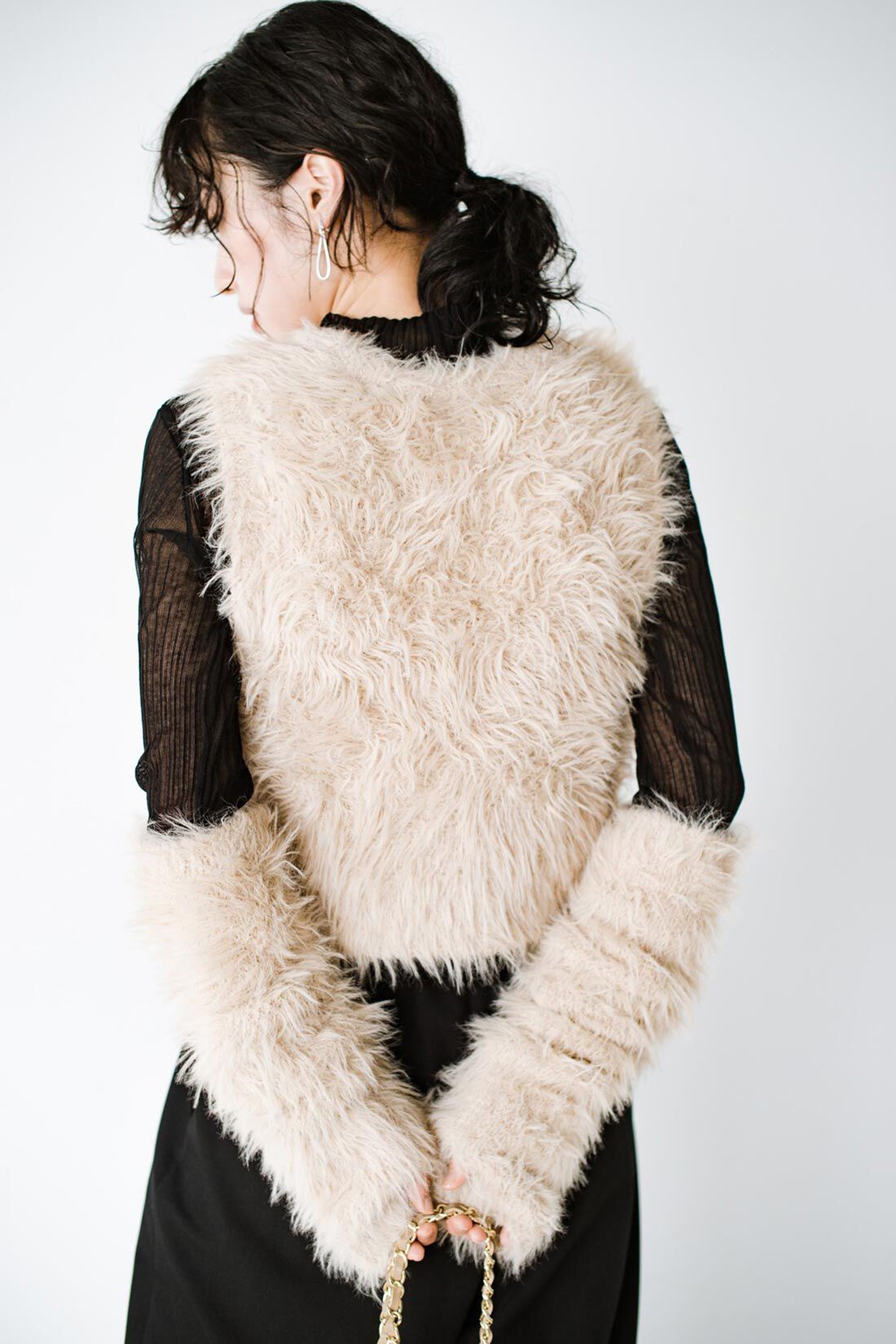 haco!|ｈａｃｏ！×ＮＯＫＩ 花をまとうコラボシリーズ【糸菊】ふわっふわのニット＆アームウォーマー