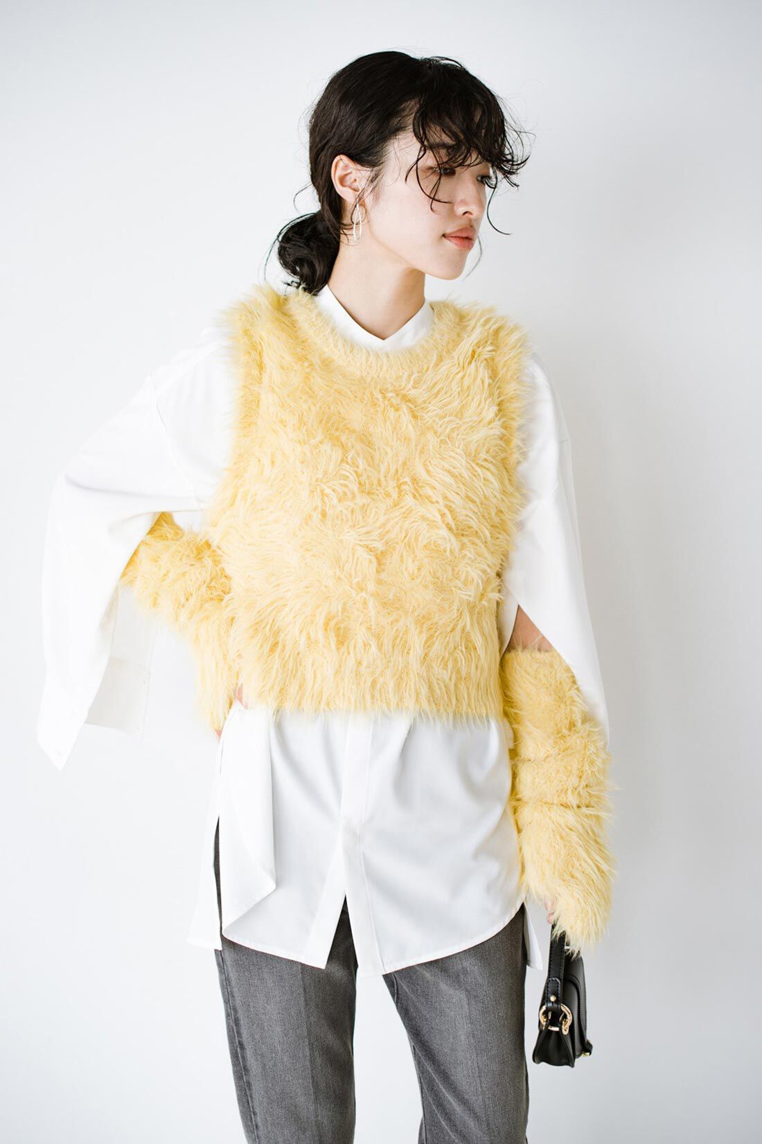 haco!|ｈａｃｏ！×ＮＯＫＩ 花をまとうコラボシリーズ【糸菊】ふわっふわのニット＆アームウォーマー