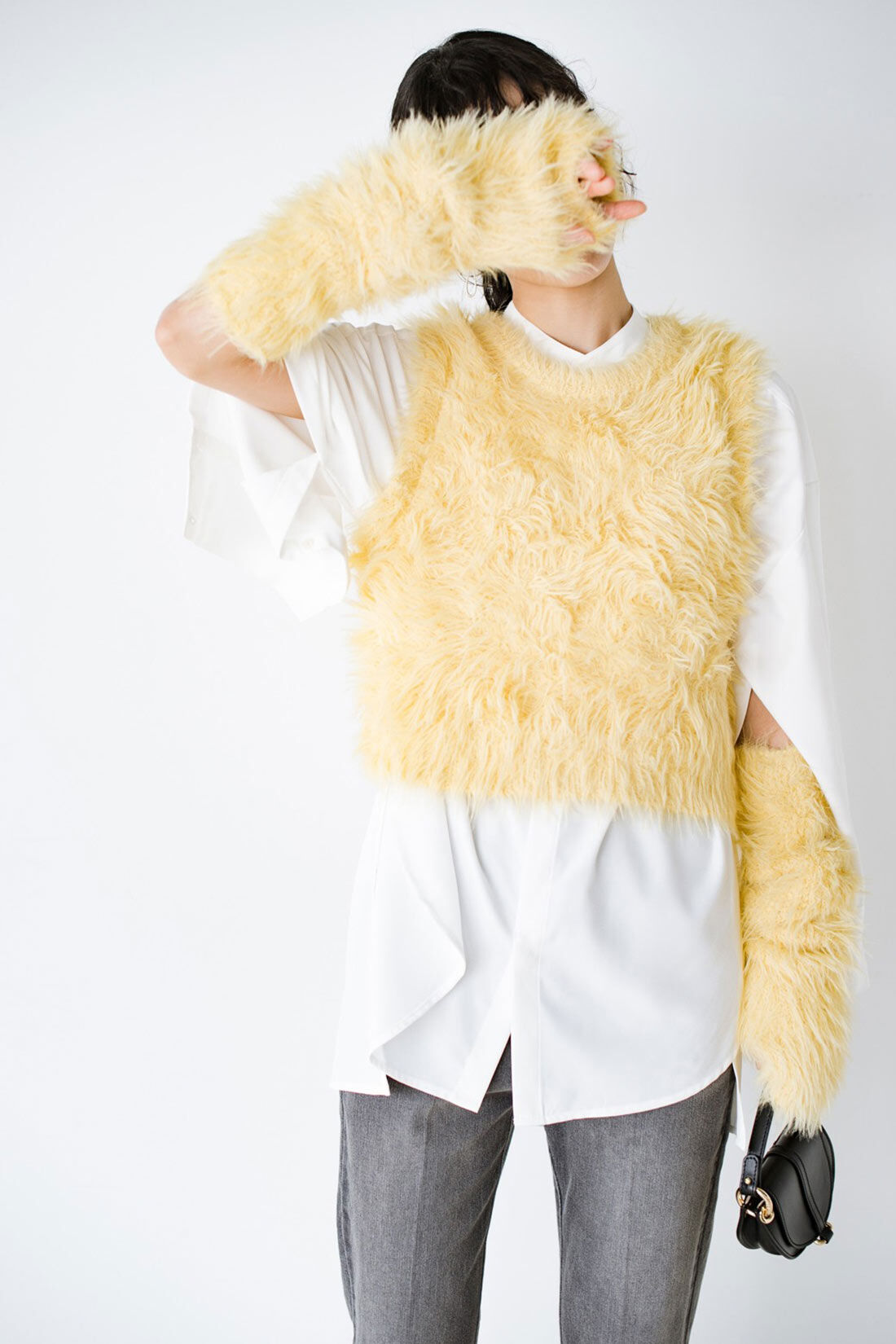 haco!|ｈａｃｏ！×ＮＯＫＩ 花をまとうコラボシリーズ【糸菊】ふわっふわのニット＆アームウォーマー