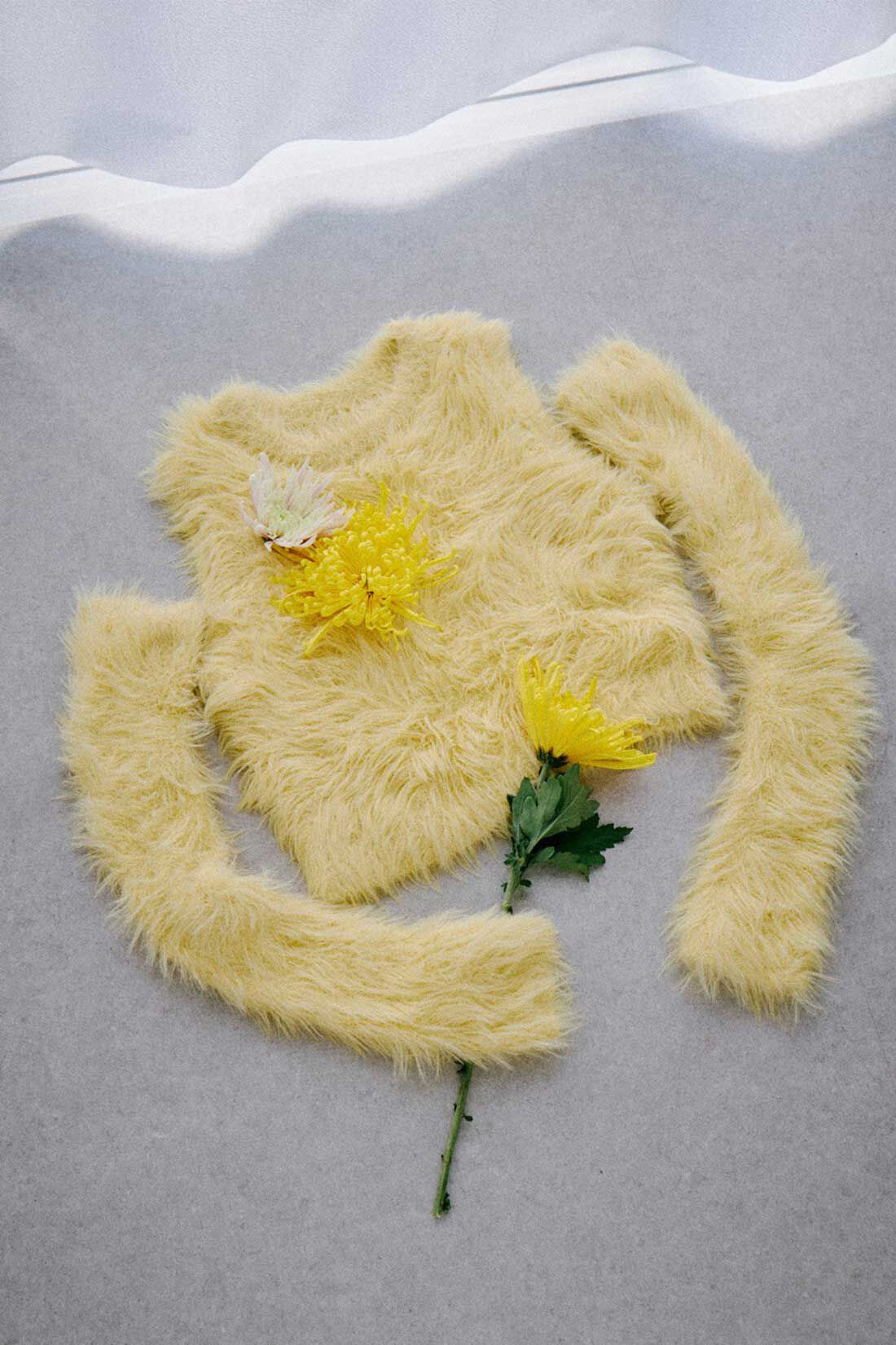 haco!|ｈａｃｏ！×ＮＯＫＩ 花をまとうコラボシリーズ【糸菊】ふわっふわのニット＆アームウォーマー