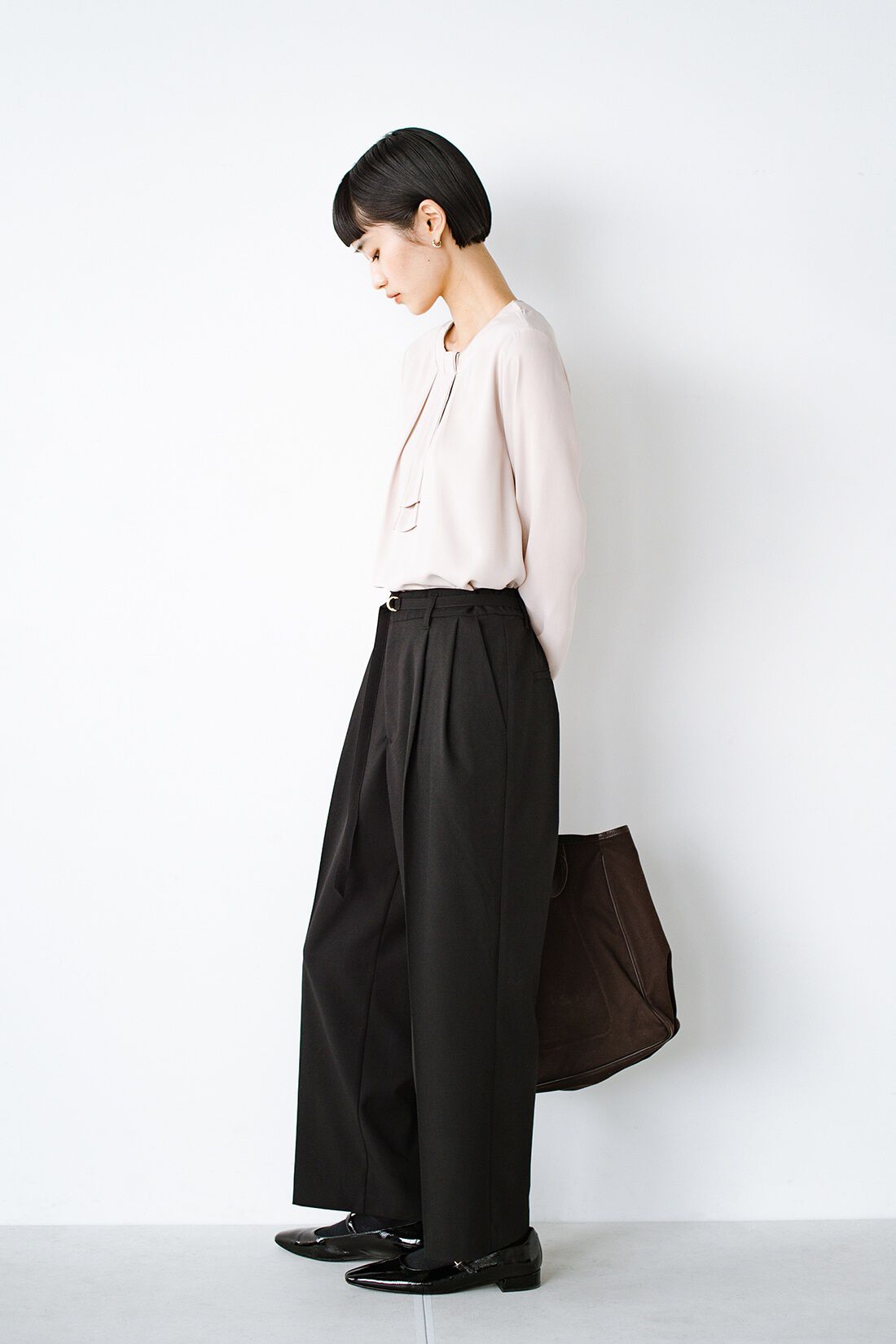haco!|ANNA LUNA　強撚ストレッチベルト付バレルパンツ