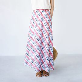 haco! | ラメ入りバイヤスチェックスカート〈オレンジ〉