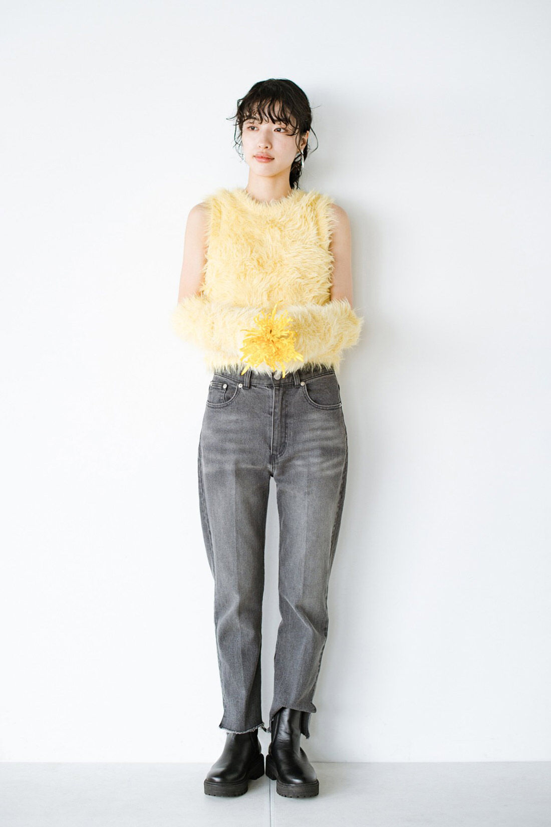 haco!|ｈａｃｏ！×ＮＯＫＩ 花をまとうコラボシリーズ【糸菊】ふわっふわのニット＆アームウォーマー