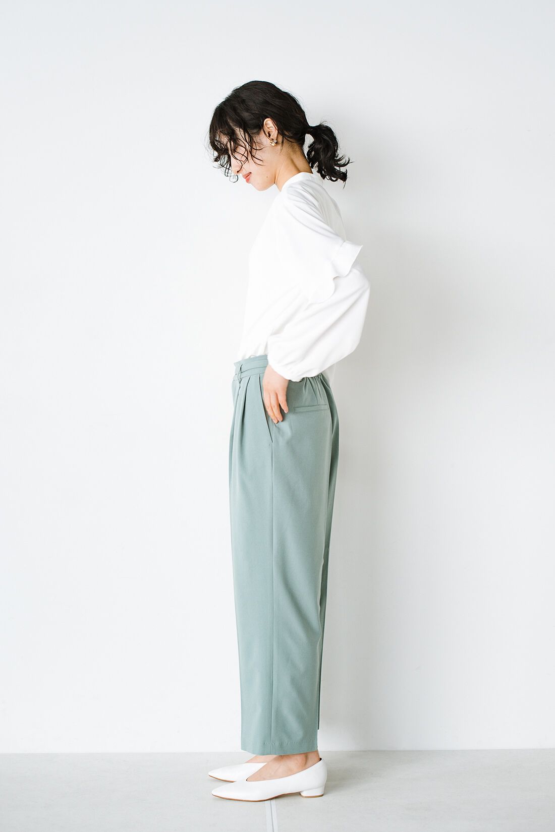 haco!|ANNA LUNA　強撚ストレッチベルト付バレルパンツ