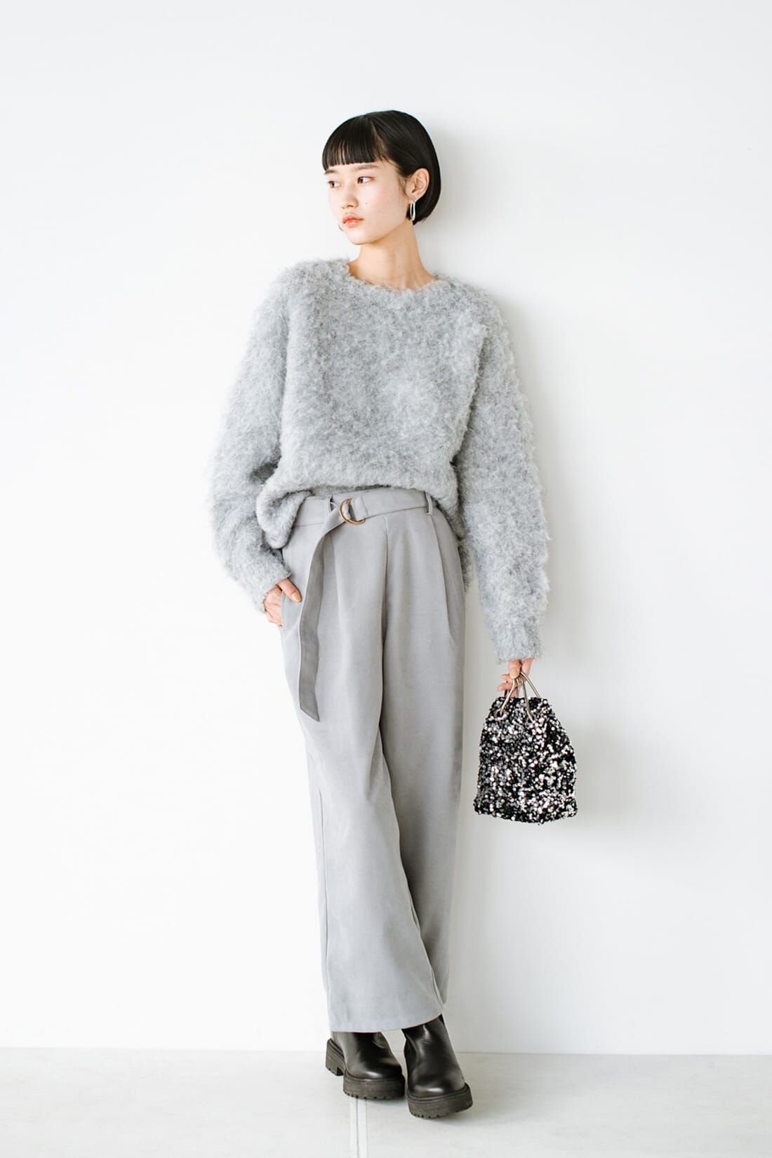 haco!|ＡＮＮＡ ＬＵＮＡ ピーチスキンベルト付きタックパンツ