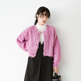 haco! | ふわふわかわいい猫かぶりニットカーディガン〈ピンク〉