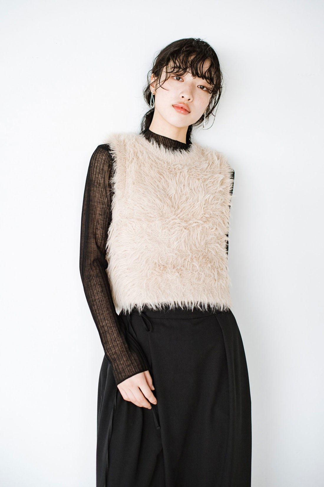 haco!|ｈａｃｏ！×ＮＯＫＩ 花をまとうコラボシリーズ【糸菊】ふわっふわのニット＆アームウォーマー