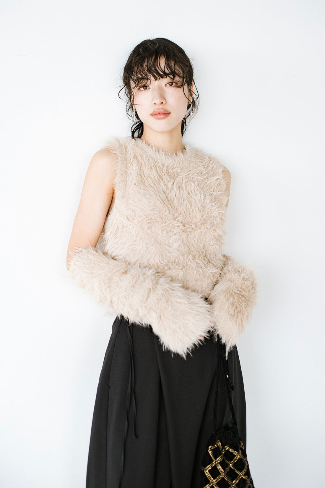 haco!|ｈａｃｏ！×ＮＯＫＩ 花をまとうコラボシリーズ【糸菊】ふわっふわのニット＆アームウォーマー