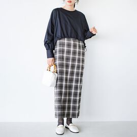 haco! | 総柄キャミワンピース＆すそ絞りトップスセット〈ブラック〉