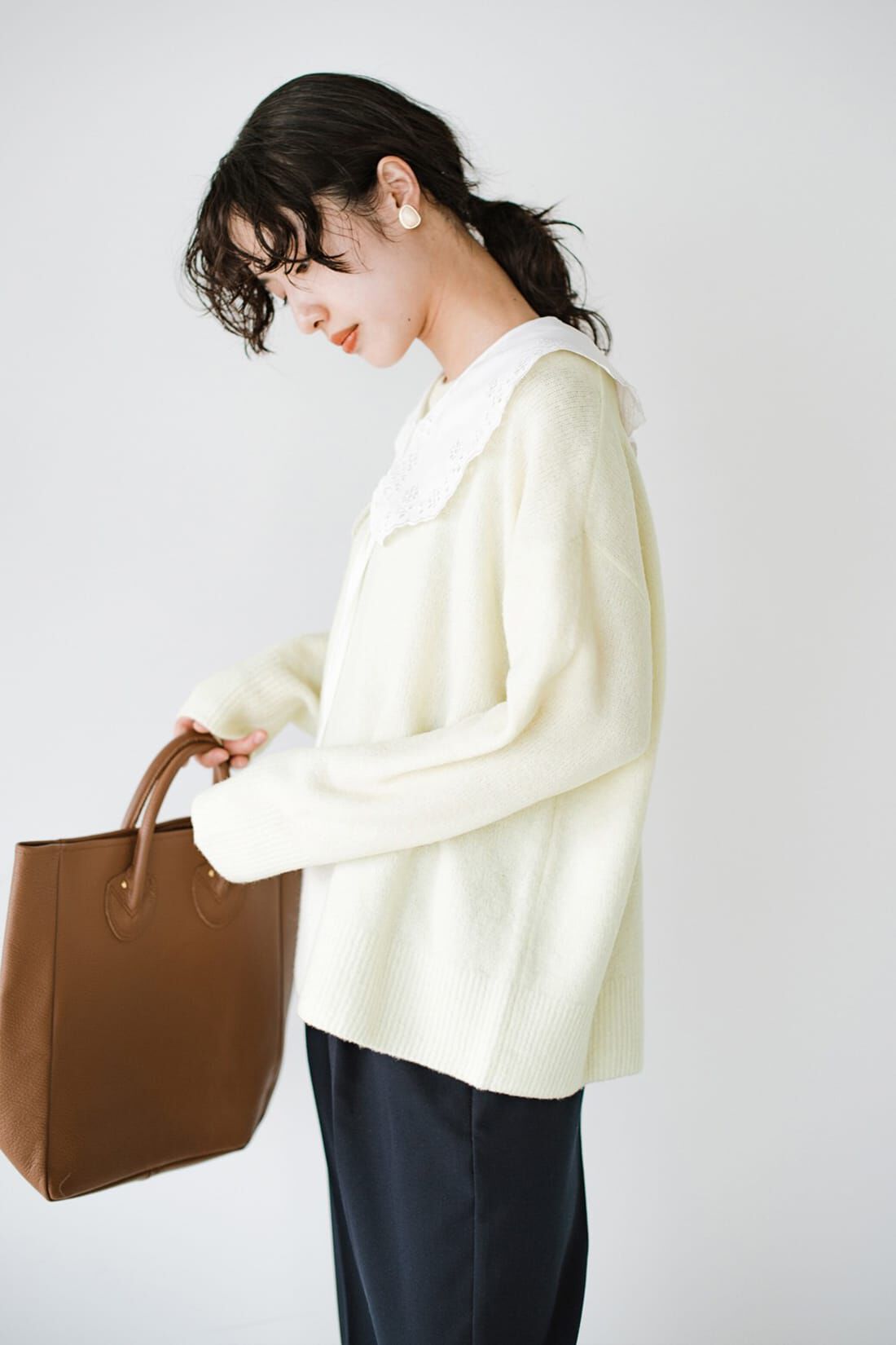 haco!|ｈａｃｏ！　取り外し自在！シンプルにも今っぽくも着られて便利な大人の衿付きニット　ｂｙ　ｑｕｅ　ｍａｄｅ　ｍｅ