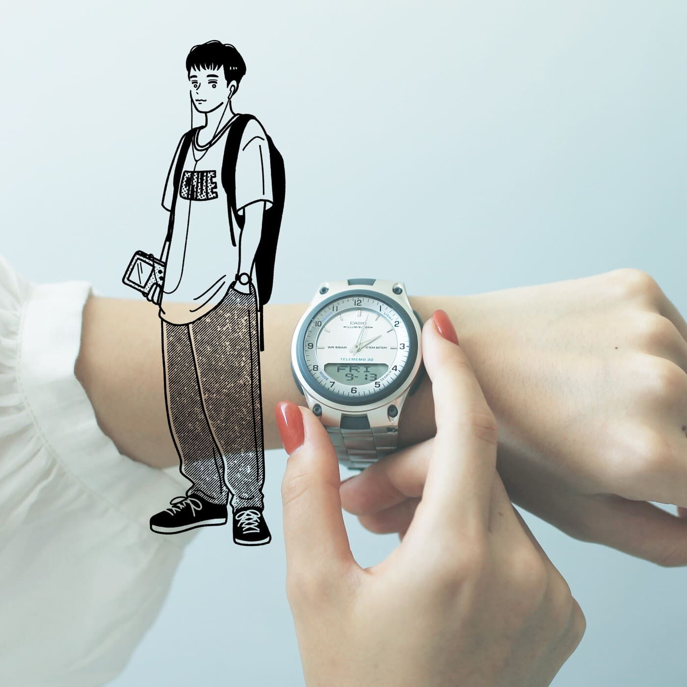 フェリシモギフトショップ|このごろ meets CASIO 推しカシ　カルチャーテックボーイ〈AW-80D-7AJH〉|推しカシといっしょに。漫画にゲーム、音楽とカルチャー好きなボーイが今日もいろんなことを語っている姿を想像しちゃう……