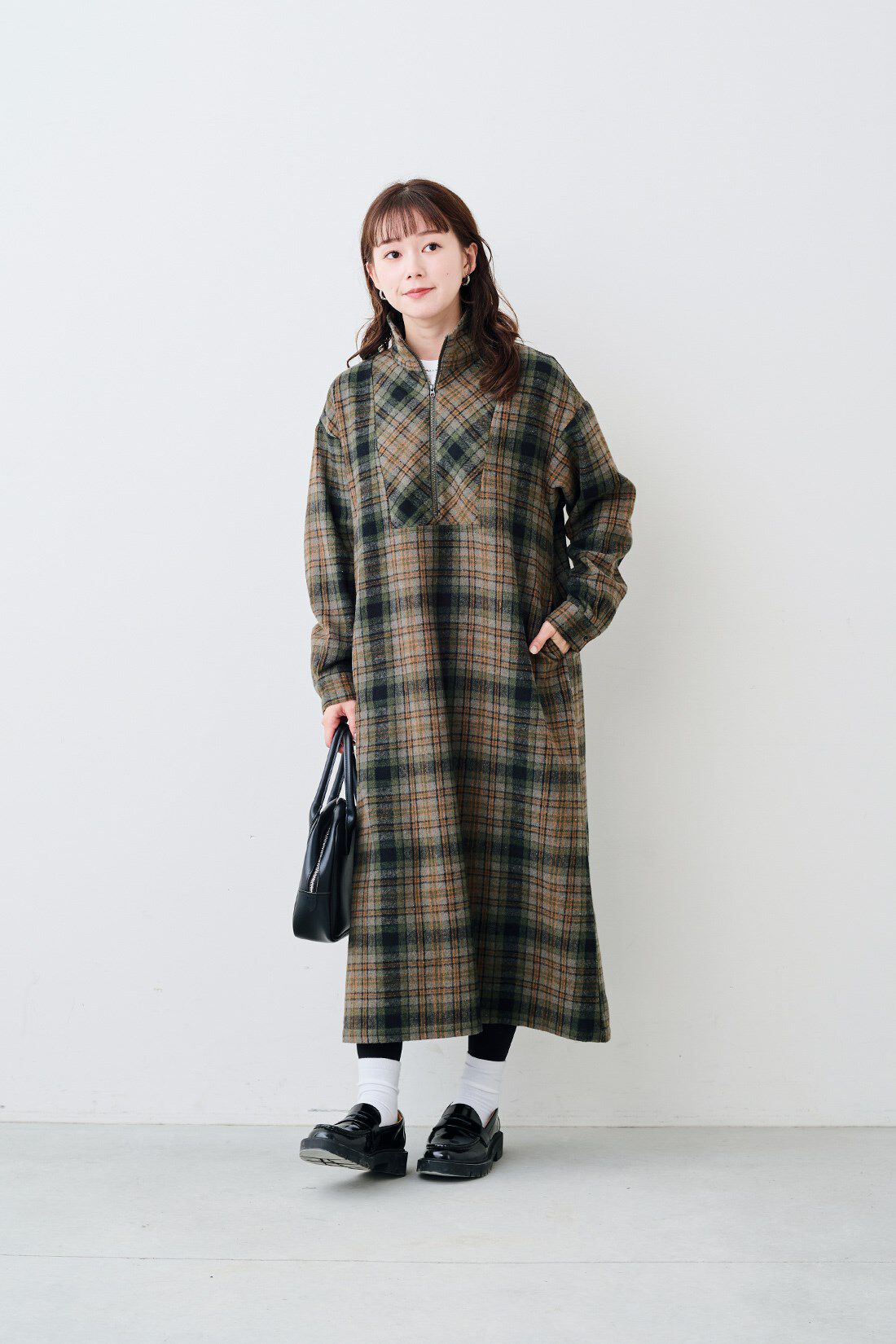 フェリシモギフトショップ|サニークラウズ　ジップアップチェックワンピ〈レディース〉