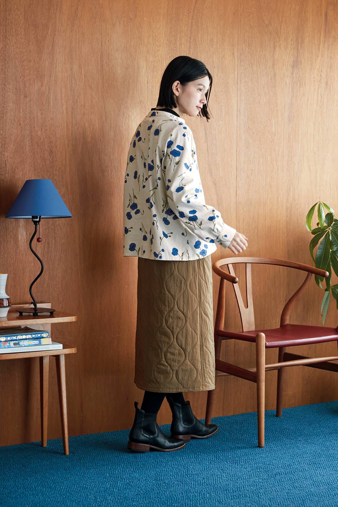 フェリシモギフトショップ|サニークラウズ　寝袋キルトスカート〈レディース〉ベージュ|モデル身長162cm/着用サイズM