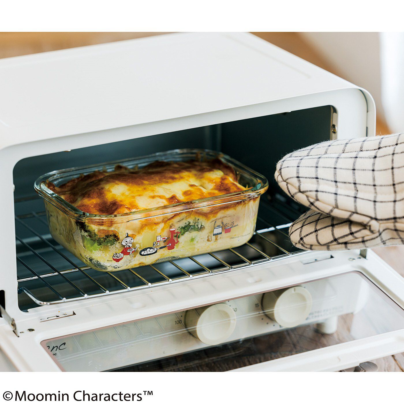 フェリシモギフトショップ|ムーミン　オーブンもレンジも冷凍も　そのまま食卓に出せるガラス製保存容器〈６５０ml〉|ふたを外せば、オーブンやトースター調理もOK。
