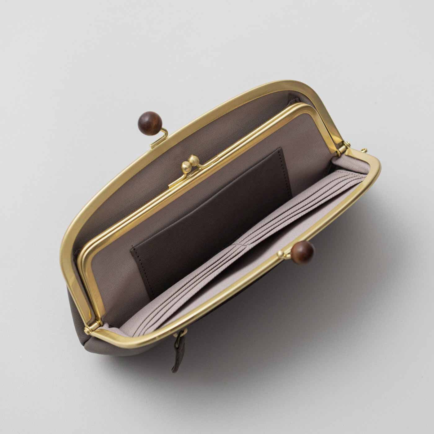 フェリシモギフトショップ|財布作りのプロ集団が作った 職人本革のウッドドロップウォレット〈グレージュ〉