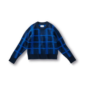 フェリシモギフトショップ | サニークラウズチェックセーター〈レディース〉青