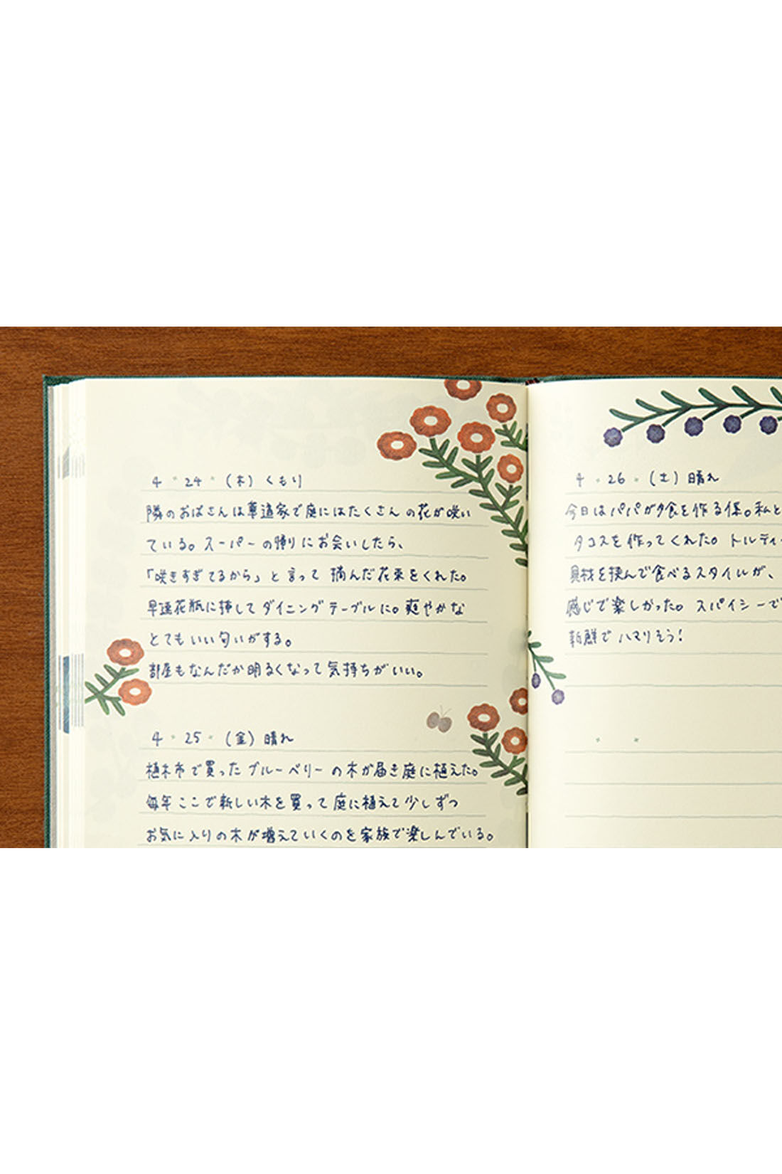 フェリシモギフトショップ|華やかな挿絵が日記時間を彩る　気軽な２日で１ページ日記