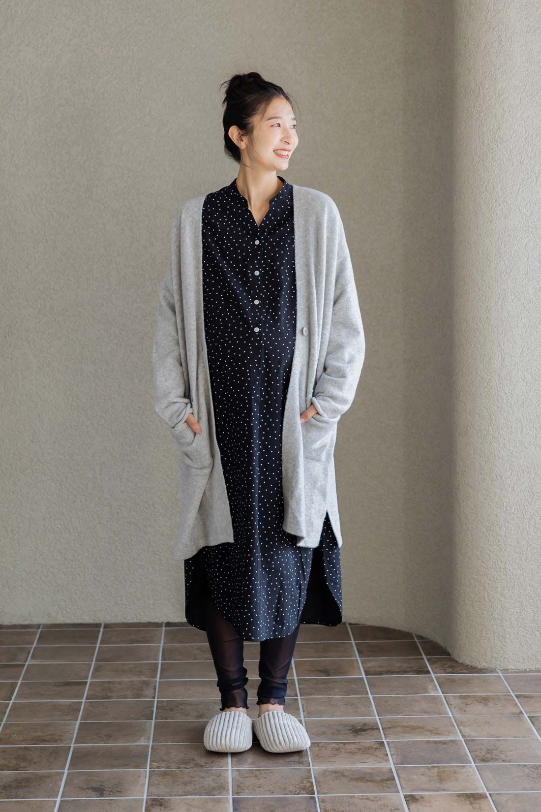 フェリシモギフトショップ|Moredde　マタニティから産後も使える　ママによりそうワンピースパジャマ〈ドット〉