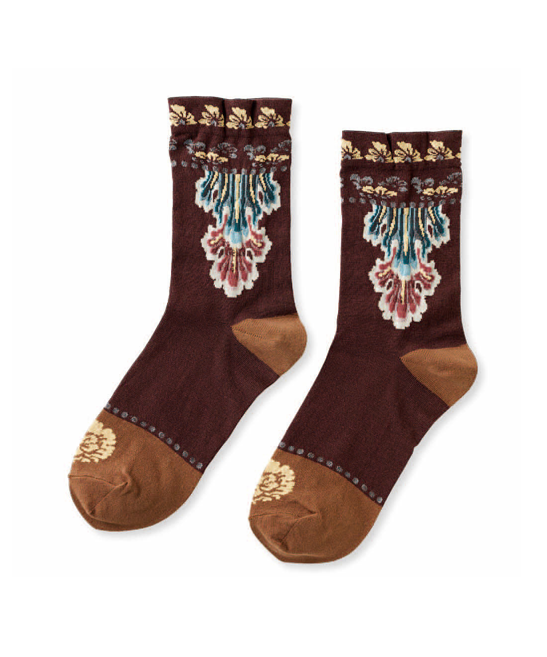 フェリシモギフトショップ|正倉院 THE SHOW ×ミュージアム部　宝物の脚とおそろいソックス〈蘇芳地金銀絵花形方几 第３号〉