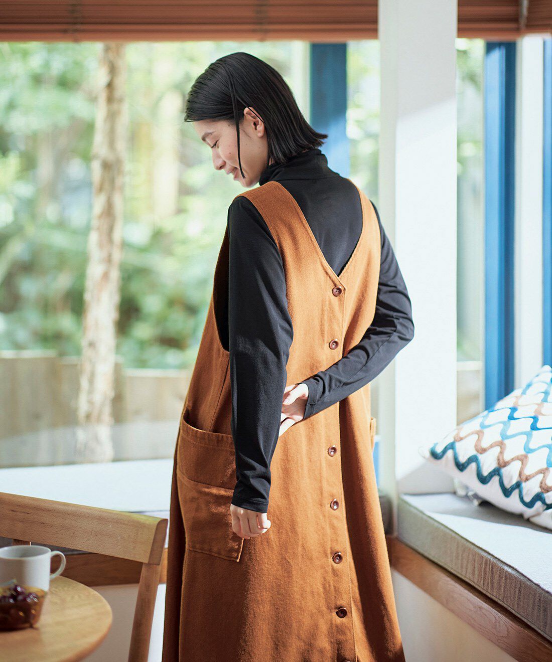 フェリシモギフトショップ|サニークラウズ　前でも後ろでもジャンスカ〈レディース〉オレンジ