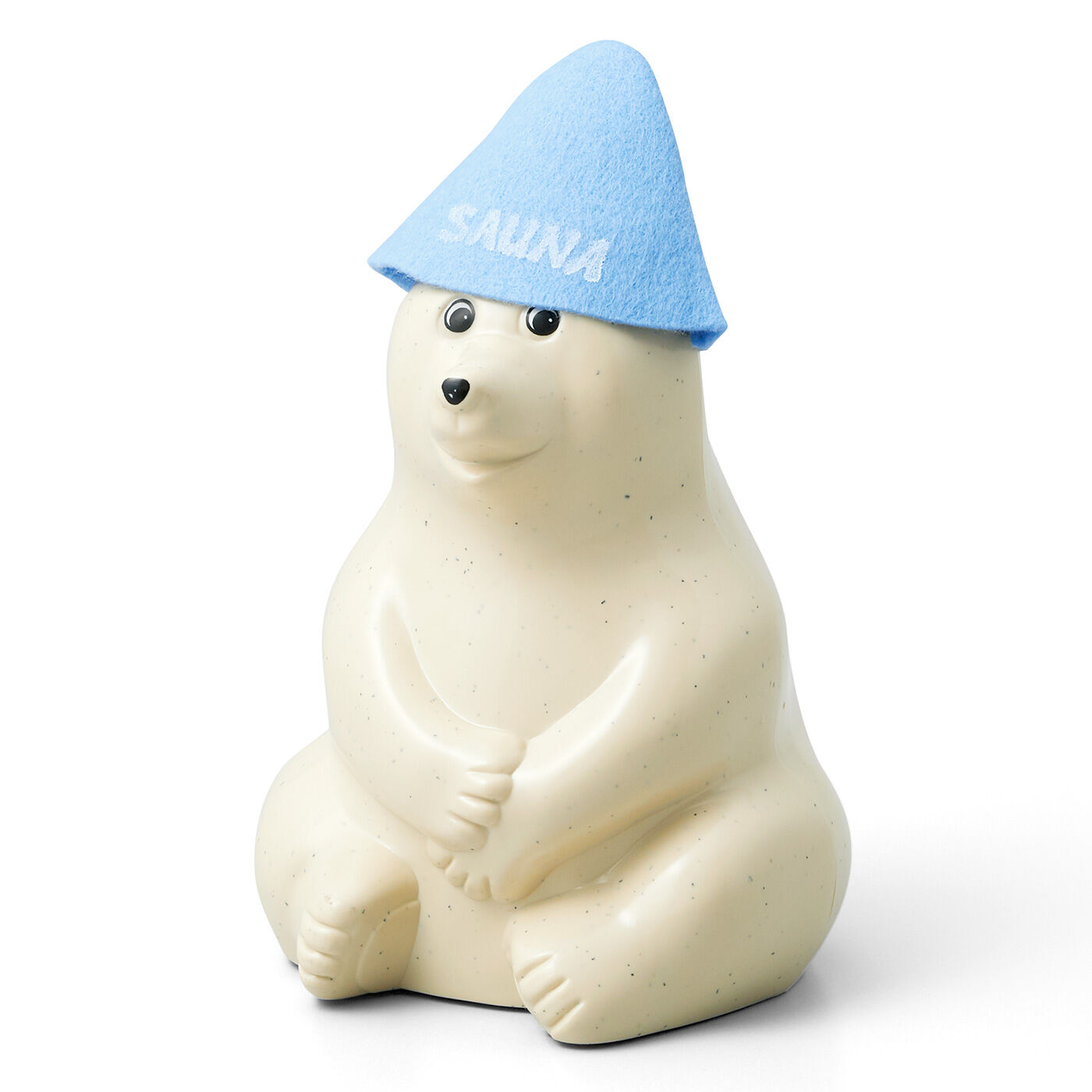 フェリシモギフトショップ|サウナ帽のシロクマ貯金箱〈SeeMONO BLUE〉|SeeMONO BLUEのサウナ帽子はシーモノだけ！