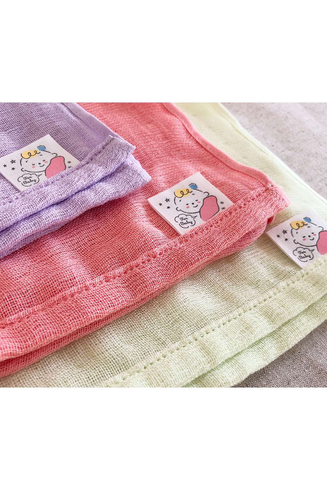 フェリシモギフトショップ|［Mama select］おぼろタオル　ベビー専用　沐浴ガーゼタオル〈ベビーピンク〉