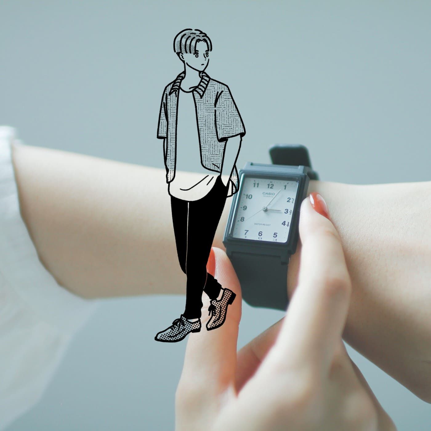 フェリシモギフトショップ|このごろ meets CASIO 推しカシ　きれいめシャイボーイ〈MQ-27-7BJH〉|推しカシといっしょに。頭の中では線が細いジェンダーレスなボーイの姿を思い浮かべて……