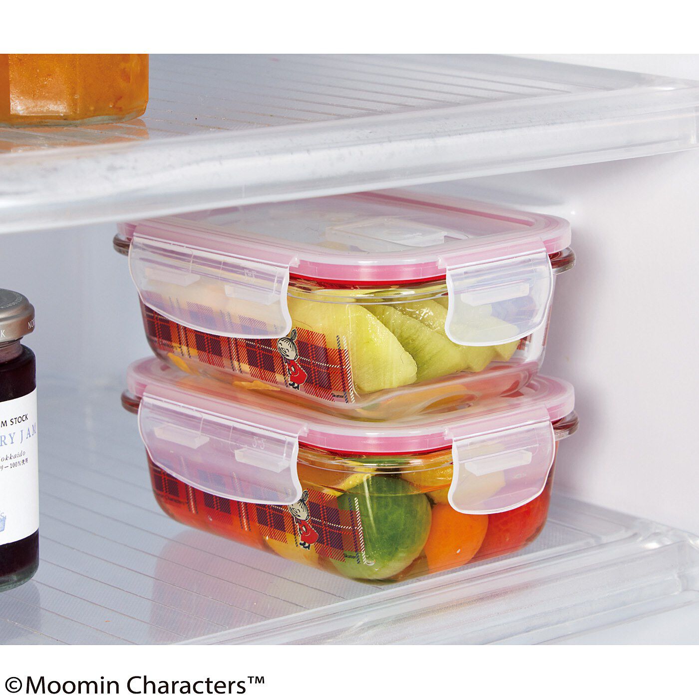 フェリシモギフトショップ|ムーミン　オーブンもレンジも冷凍も　そのまま食卓に出せるガラス製保存容器〈６５０ml〉|重ねて収納できるので、冷蔵庫でもコンパクト。※写真は370mlの容器です