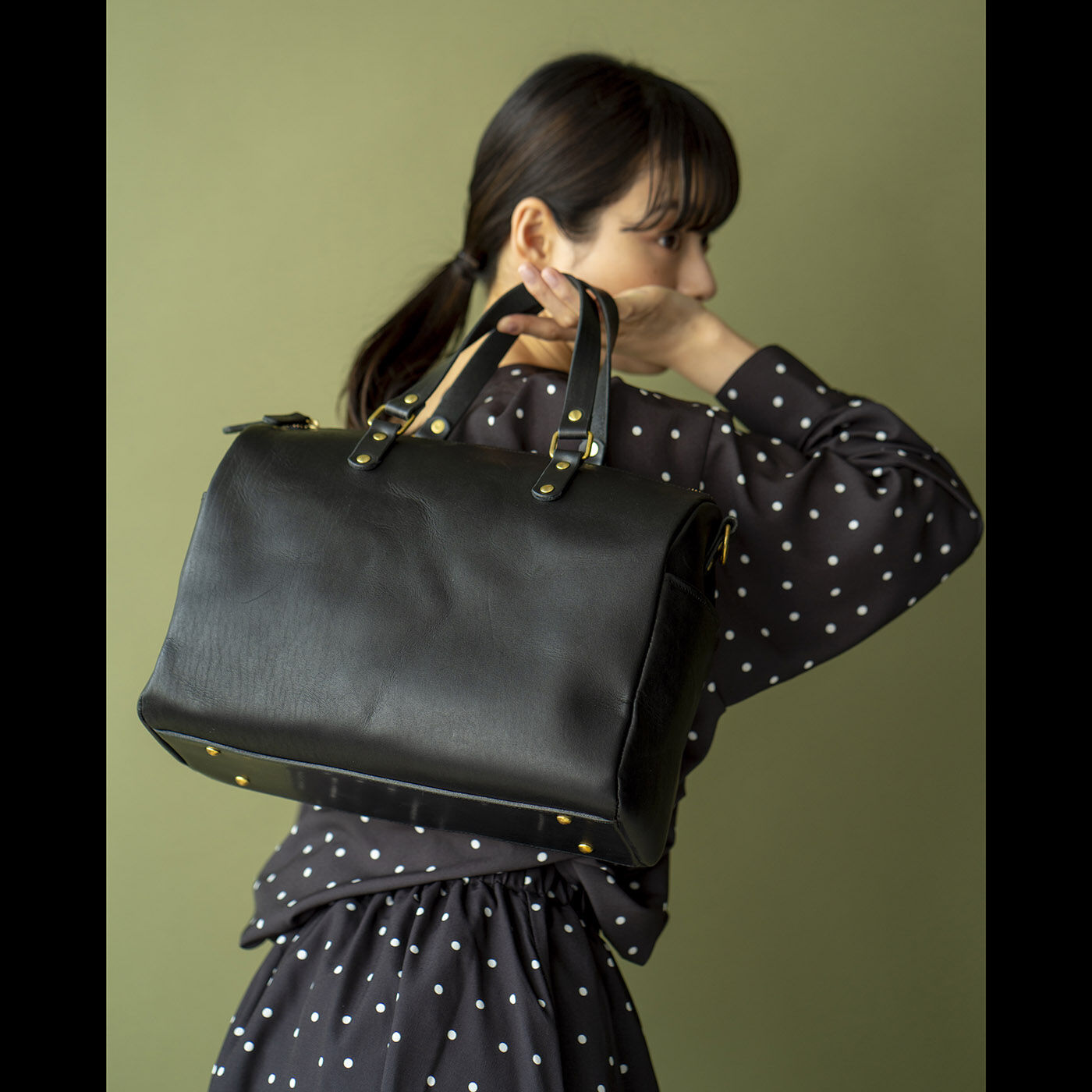 フェリシモギフトショップ|福岡の鞄作家が作った 職人本革の旅行鞄〈ブラック〉 [本革 鞄：日本製]