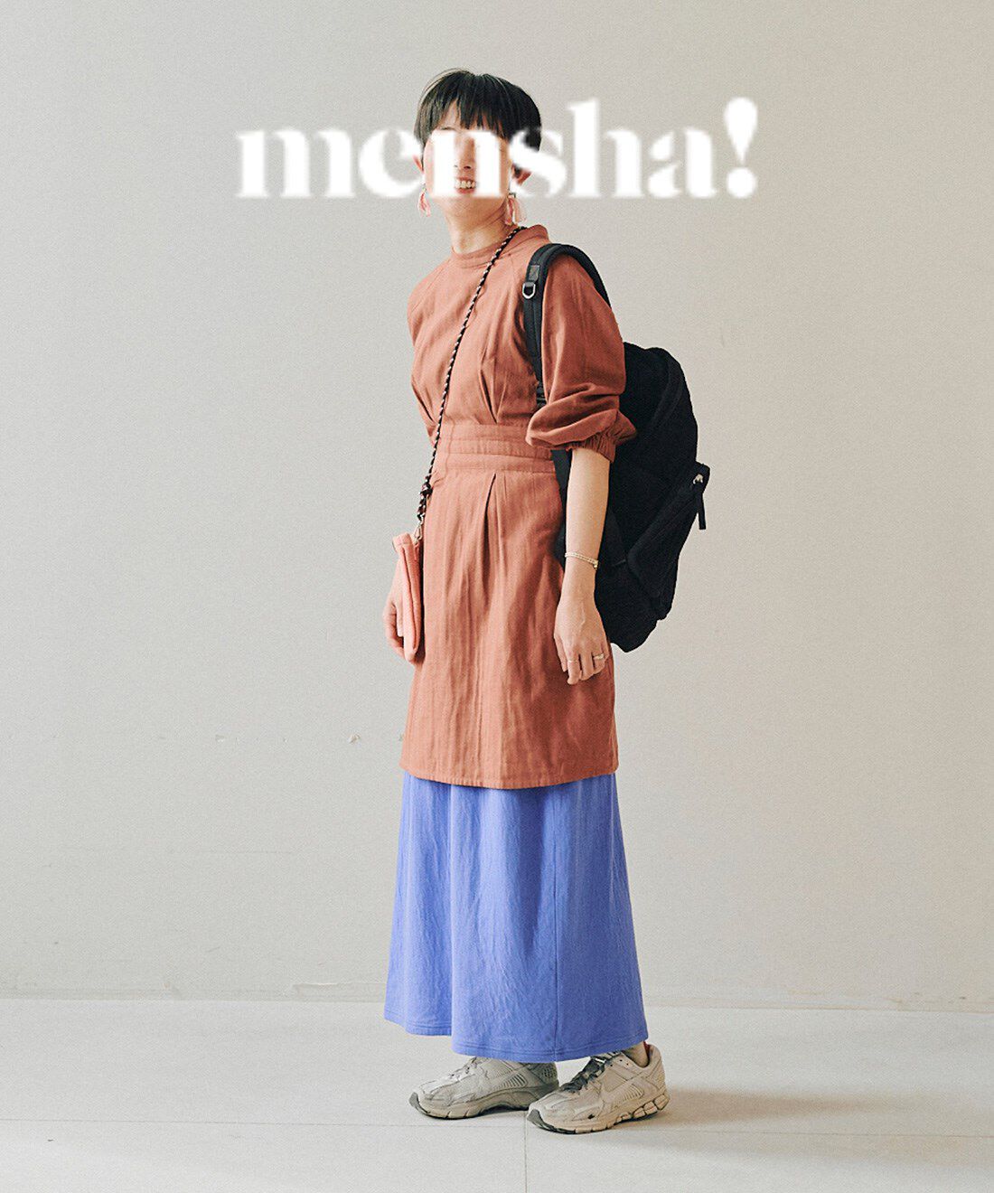 mensha!|mensha!　洗える！キルティングガーゼ フラッフィーカスタムサコッシュの会|モデル身長 ：165cm 着用サイズ ：M