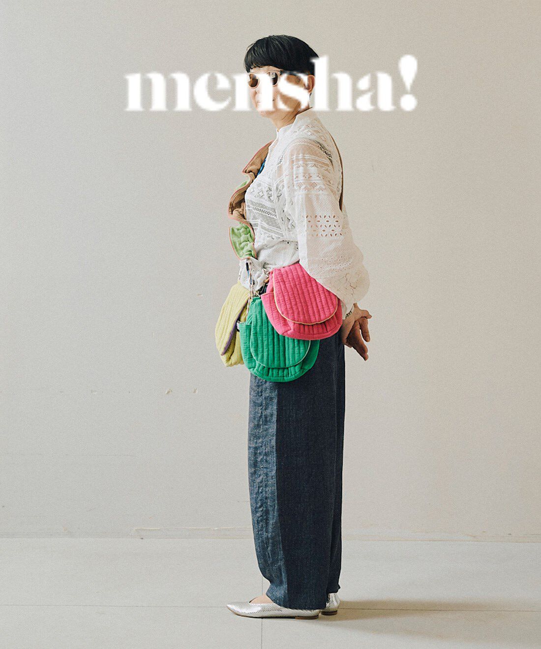mensha!［メンシャ！］|mensha!　洗える！ 楊柳（よう りゅう）ガーゼ カスタムメロウストラップの会|モデル身長 ：162cm 着用サイズ ：M