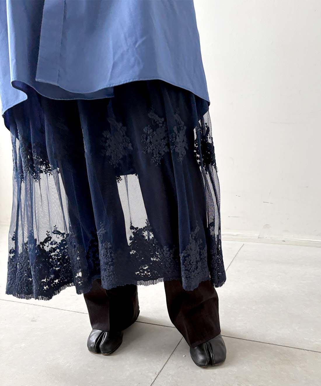 mensha!［メンシャ！］|チュールレースとガーゼのキャミワンピースのコーディネート