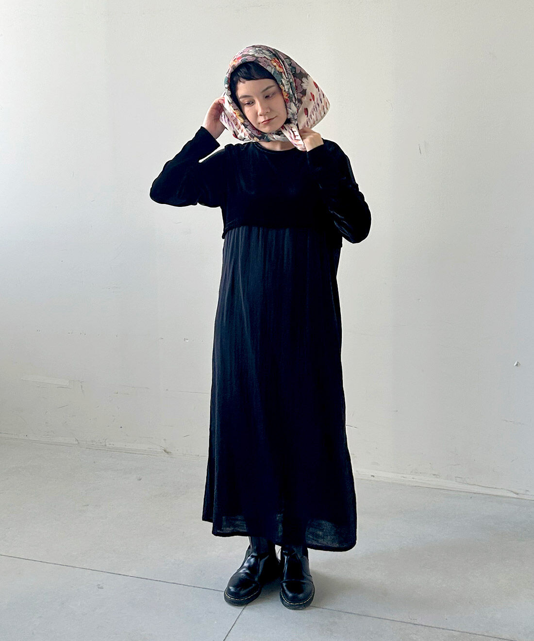 mensha!［メンシャ！］|ヴィンテージライクな 大判ダブルガーゼスカーフと[初回お試し209円OFF]大判ダブルガーゼスカーフのコーディネート