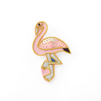 mensha! | ザリ刺しゅうブローチ〈フラミンゴ〉