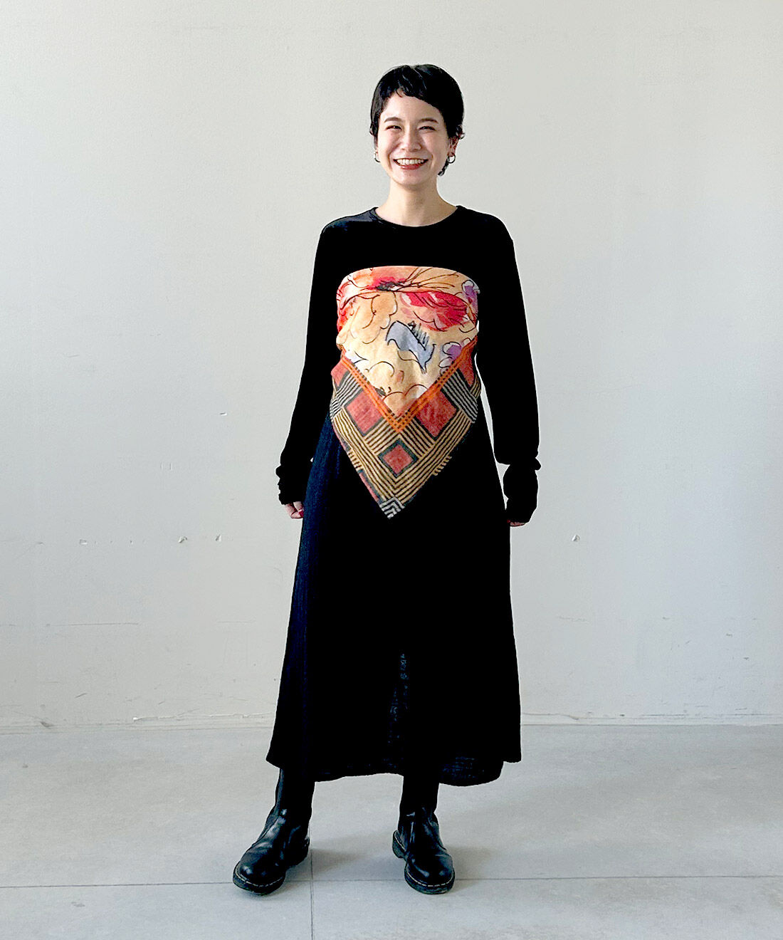 mensha!［メンシャ！］|ヴィンテージライクな 大判ダブルガーゼスカーフと[初回お試し209円OFF]大判ダブルガーゼスカーフのコーディネート