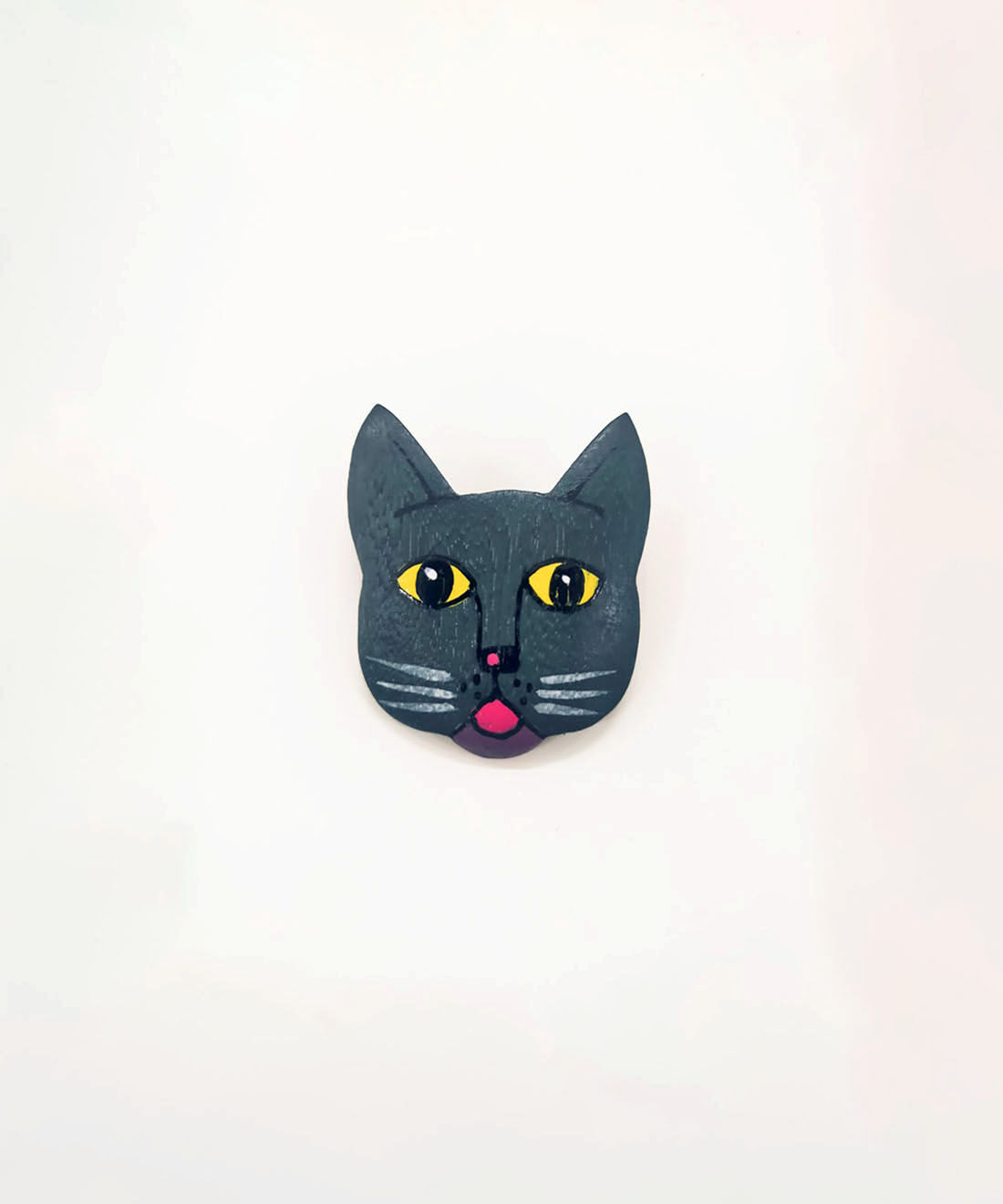 mensha!|【mensha! SELECT】なんともいえない表情をしたネコのブローチ|1.（黒猫）