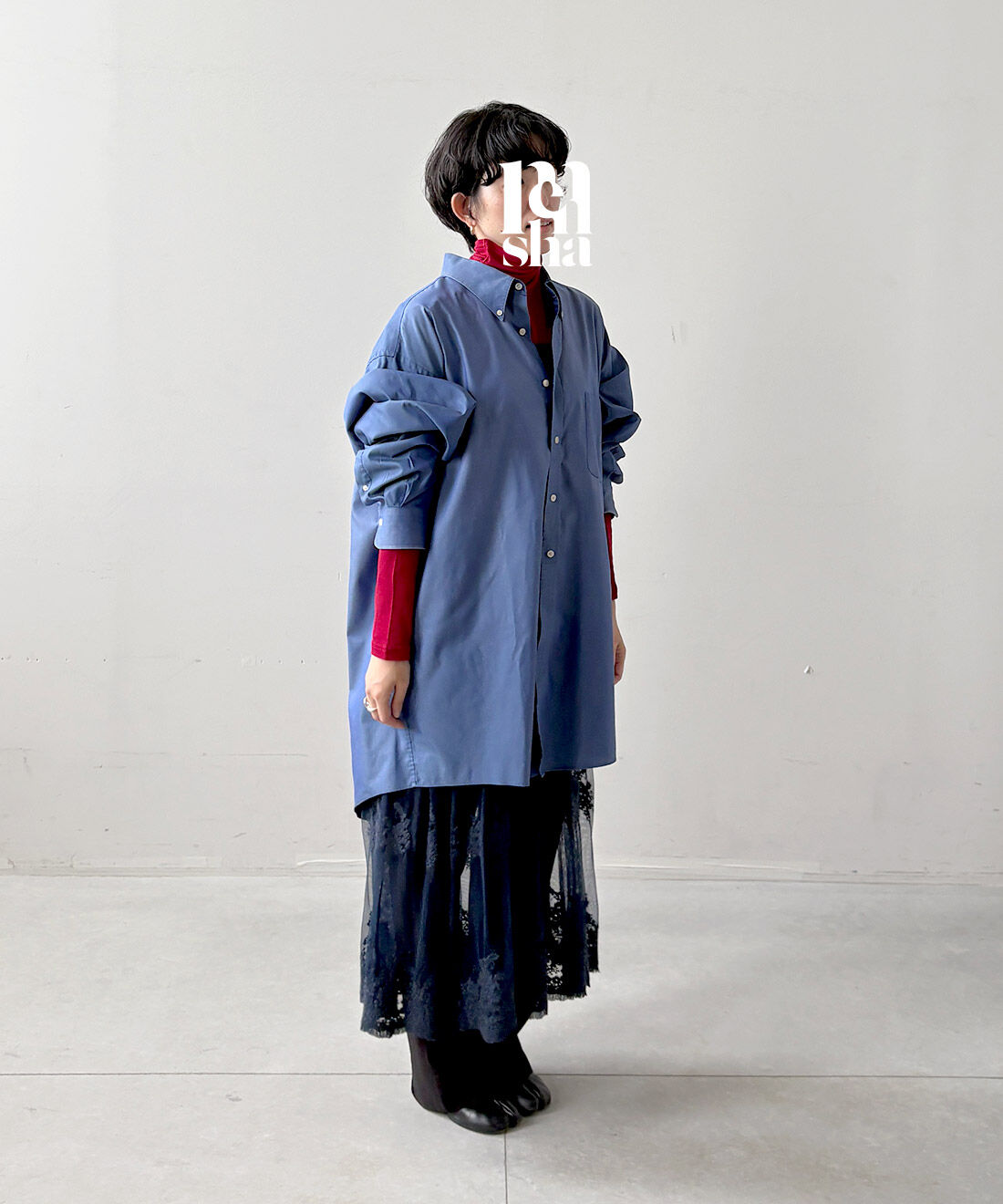 mensha!［メンシャ！］|チュールレースとガーゼのキャミワンピースのコーディネート