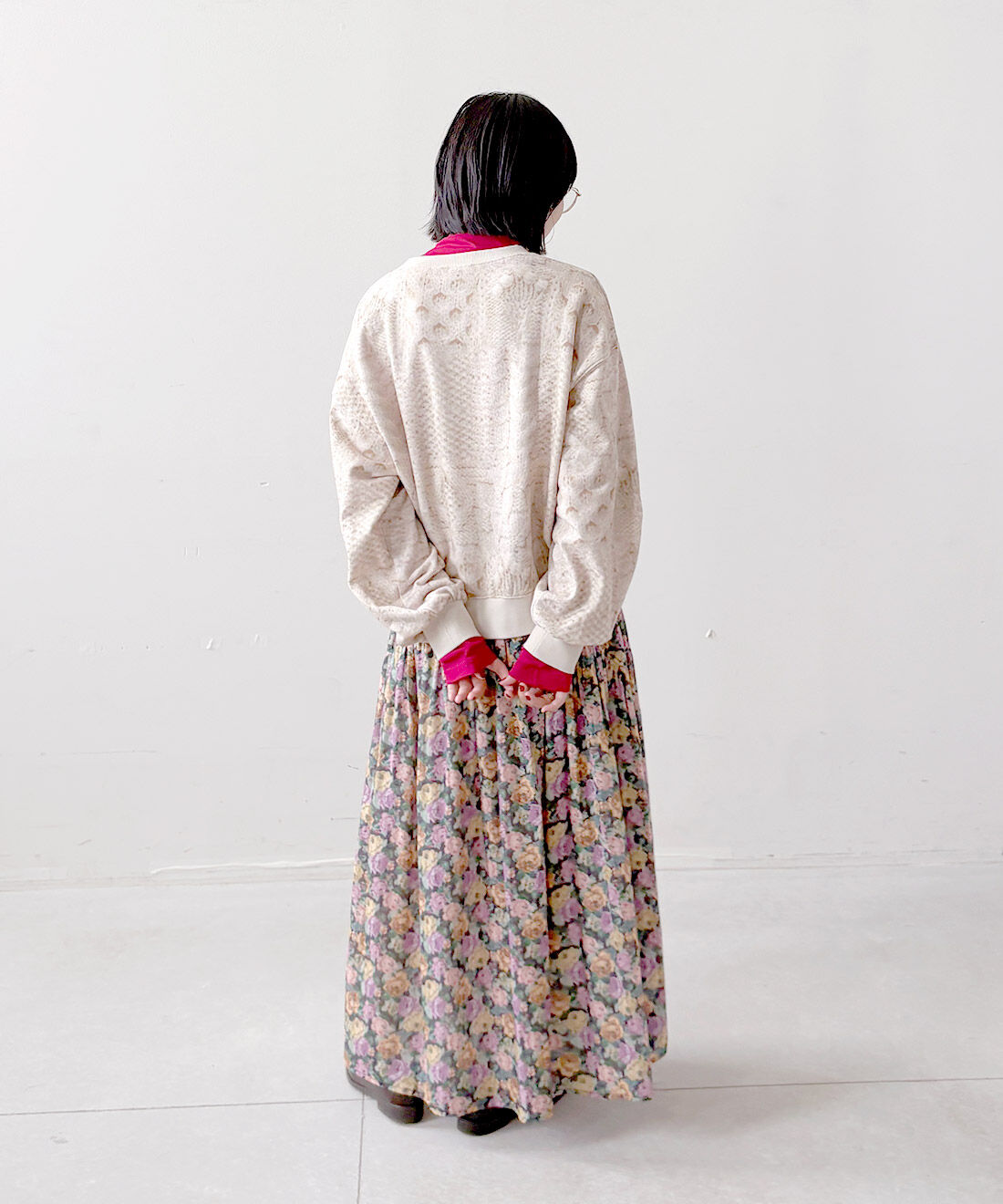 mensha!［メンシャ！］|まるでゴブラン織り！？ ダブルガーゼスカートとまるでニット！？ 軽くてやわらかな ガーゼ裏毛トップスと〈ガーゼ〉カットソー タートルネックのコーディネート