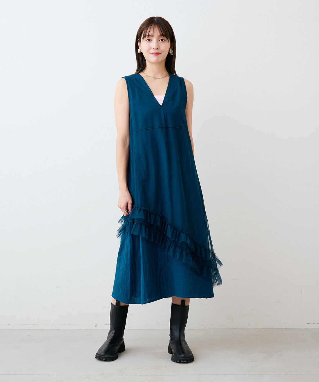 mensha!|[いっしょ買いで 220円OFF] ガーゼ スカートと〈ガーゼ〉カットソー レイヤードスカートのコーディネート