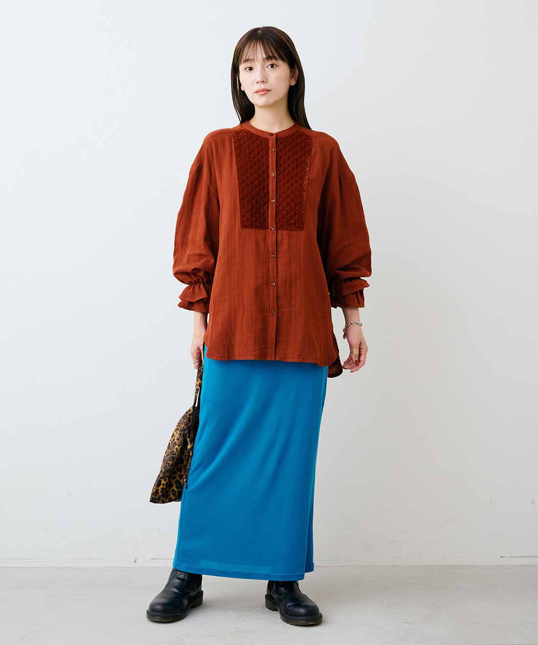 mensha!［メンシャ！］|mensha!　ベロアブザムのキャンディースリーブガーゼブラウスの会|モデル身長：169cm　着用サイズ：M