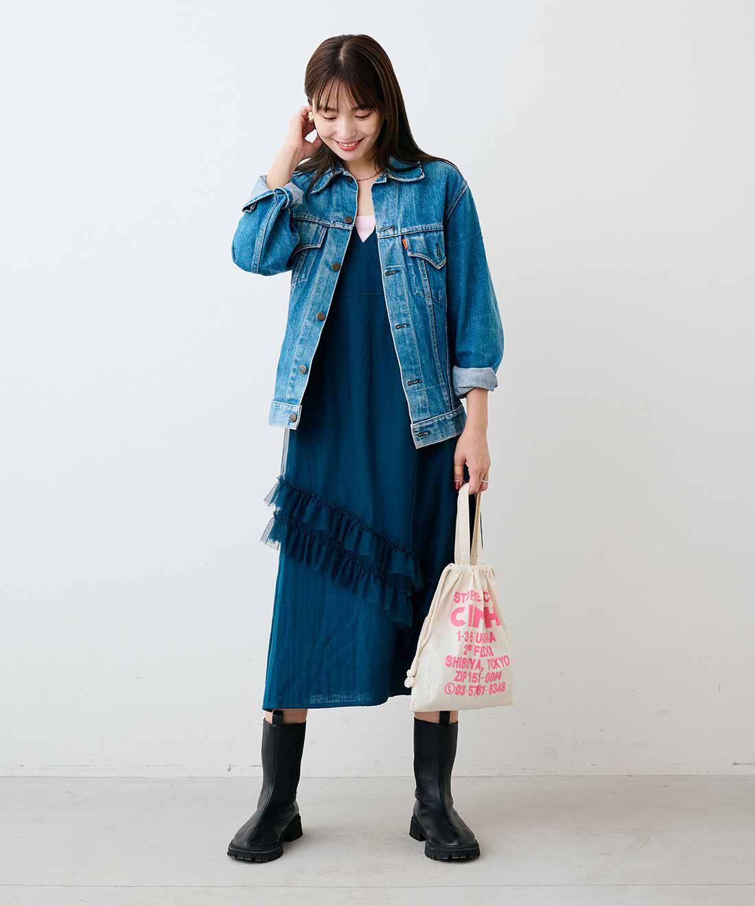 mensha!|[いっしょ買いで 220円OFF] ガーゼ スカートと〈ガーゼ〉カットソー レイヤードスカートのコーディネート