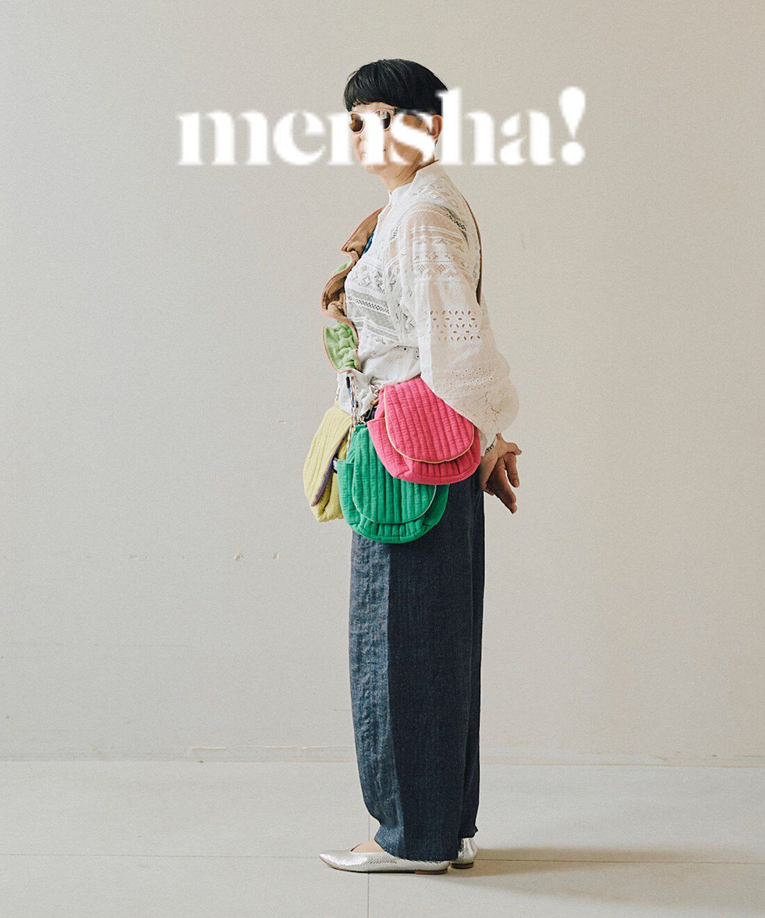 mensha!|mensha!　洗える！ キルティングガーゼ フラッフィーカスタムショルダーバッグの会|モデル身長 ：162cm 着用サイズ ：M