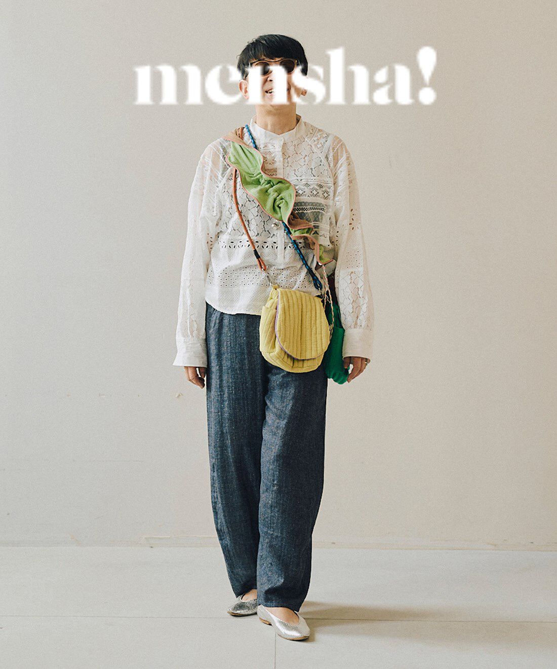 mensha!|mensha!　まるでデニム！？ 軽くてやわらかいデニガーゼパンツの会|モデル身長 ：162cm 着用サイズ ：M