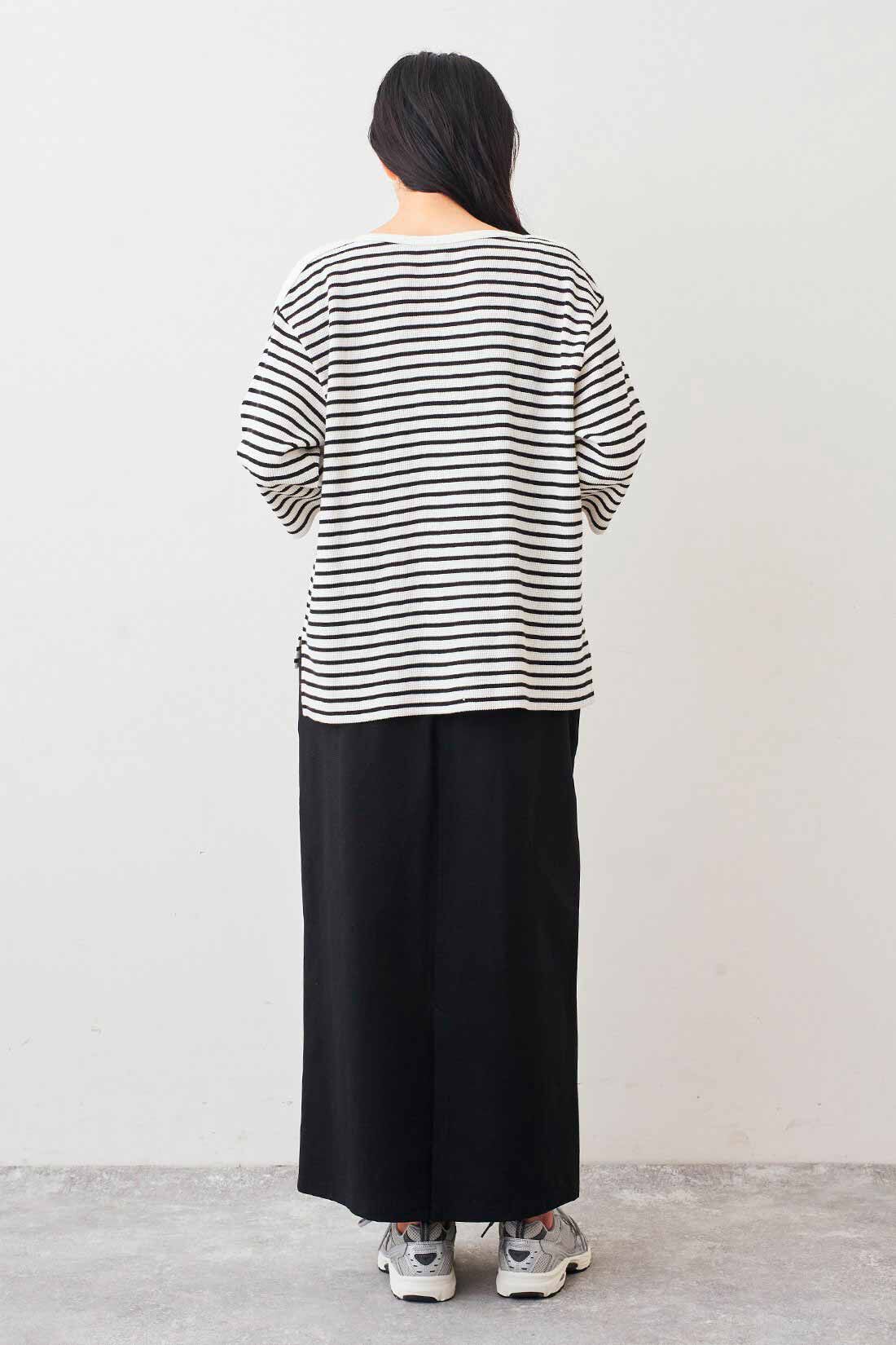 Live in  comfort|リブ イン コンフォート Live love cotton（R）プロジェクト 肌心地やわらかな 大人ボーダーワッフルトップスの会