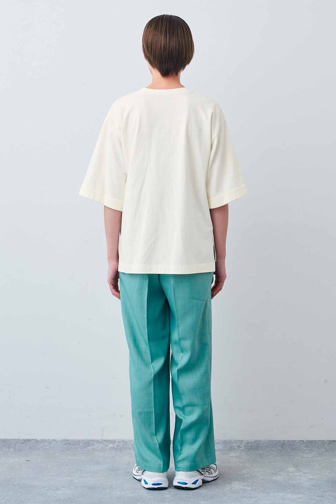 Live in  comfort|リブ イン コンフォート×500色の色えんぴつコラボ トルコオーガニックコットン五分袖Tシャツ
