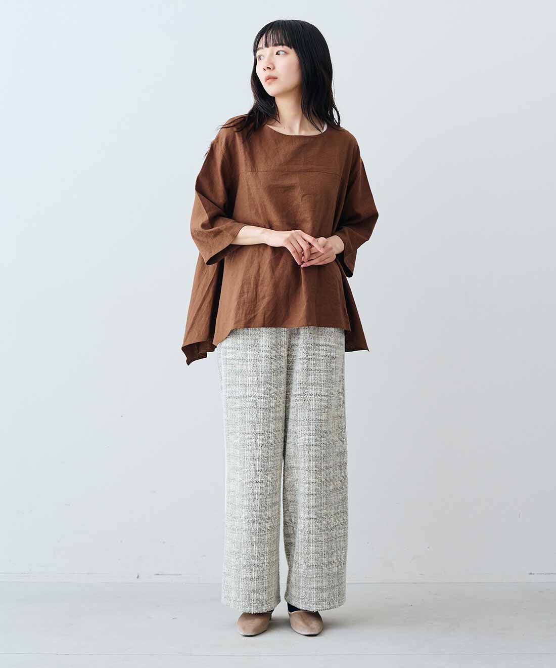 Live in  comfort|リブ イン コンフォート はまじとコラボ 揺れるヘムラインを楽しむ麻混トップス【まとめ買いキャンペーン】