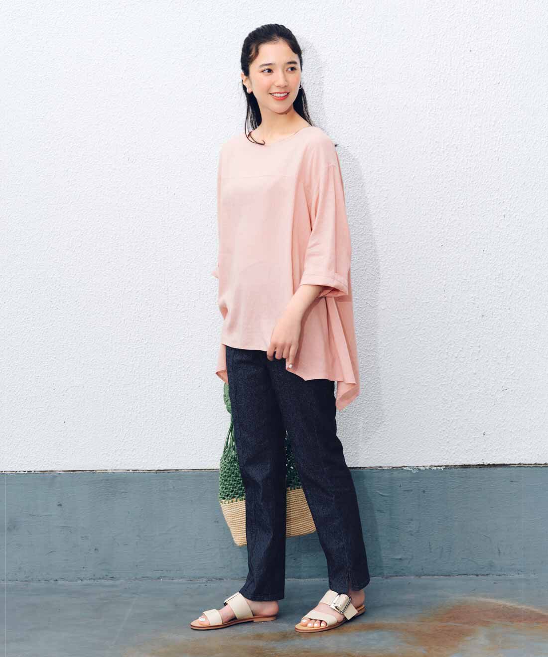 Live in  comfort|リブ イン コンフォート 接触冷感＆吸汗速乾で暑い日も涼やか すっきりスリムストレートのらくちんデニムパンツ〈インディゴブルー〉