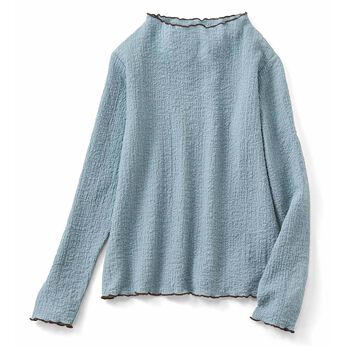 Live in  comfort | コットン混のぽこぽこトップス　リブ